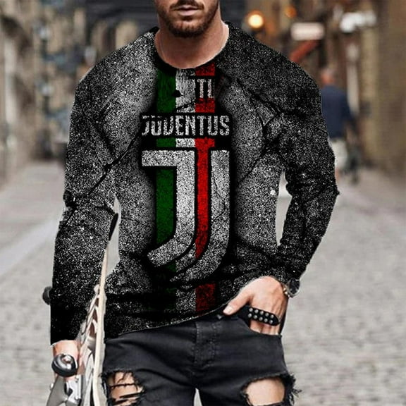 EQWLJWE Men's Unisex Cotton T-Shirt Men Long Sleeve O-Neck Printed Fashion Pullover Casual Shirt Tops Blouse