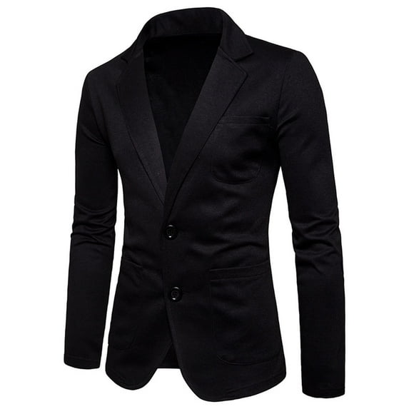 EQWLJWE Mens Casual Knit Blazer Suit Jackets Two Button Lightweight Unlined Solid Color Soft Coat Gift for Brother Black XL