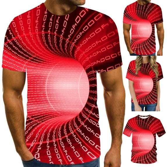 EQWLJWE Mens Fashion T-Shirts Men's And Women's Spring And Summer 3D Printing Short Sleeve Round Neck T-shirt Top Blouses