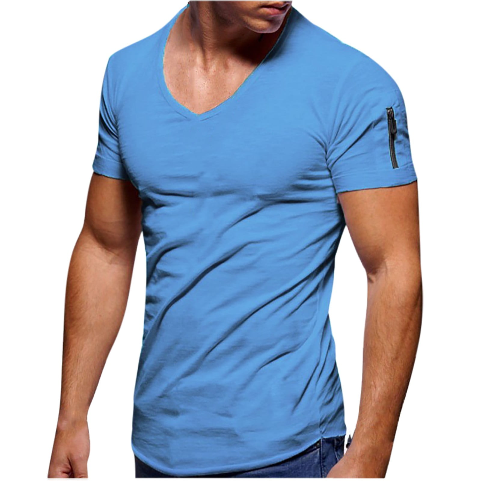 EQWLJWE Mens Muscle Workout T-Shirt Gym Bodybuilding Athletic T-Shirts  Fashion Slim Fit Short Sleeve Casual Tee Shirts 