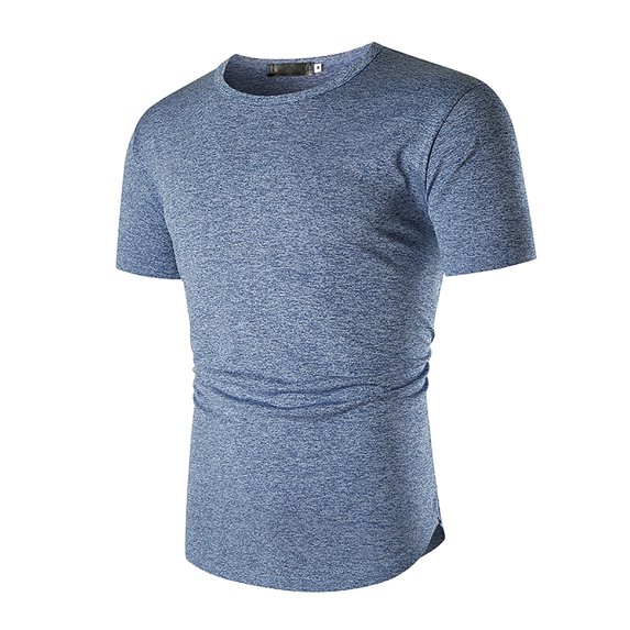 EQWLJWE Mens Short Sleeve Basic Tops Men Short-Sleeved Loose O-neck Solid Blouse Pullover T-Shirt Tops