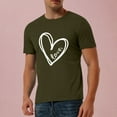 thumbnail image 1 of EQWLJWE Mens Short Sleeve Basic Tops Valentine's Day Casual Short-sleeved Solid Color Love Printed T-shirt, 1 of 5