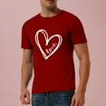 thumbnail image 1 of EQWLJWE Mens Short Sleeve Basic Tops Valentine's Day Casual Short-sleeved Solid Color Love Printed T-shirt, 1 of 5