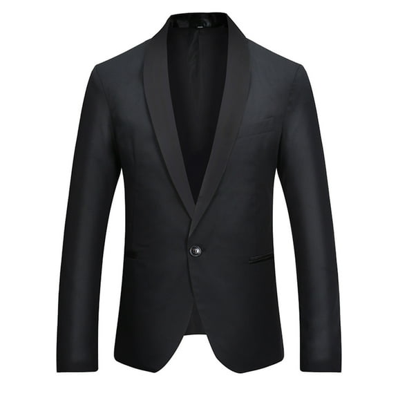 EQWLJWE Mens Slim Fit Suit Blazers Lightweight Sport Coats One Button Color Block Suit Jackets for Wedding Gift for Boyfriend Black M