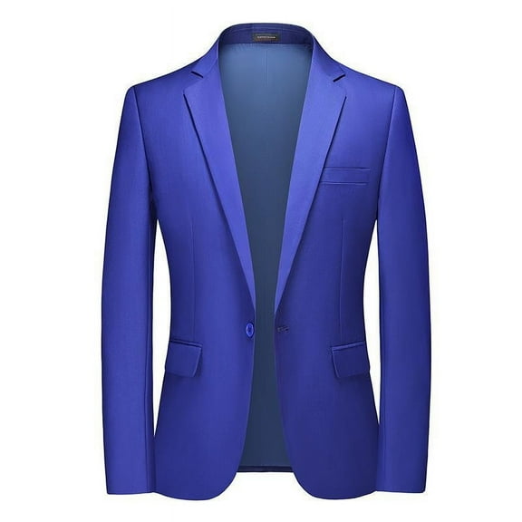 EQWLJWE Mens Suit Jacket One Button Slim Fit Sport Coat Business Daily Blazer for Wedding Office Gift for Husband Blue XXXXL