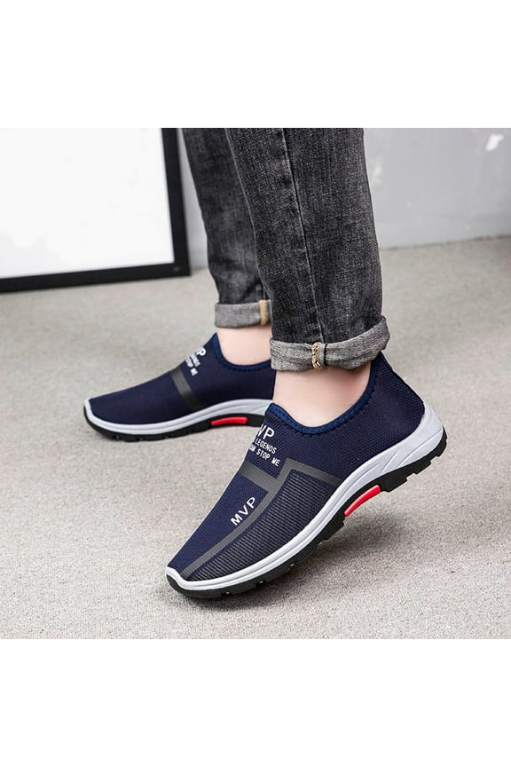 Mesh Men's Slip On Sneakers, Lightweight Barefoot Feel & Breathable All-Weather Shoes, Drop-in Heel & Comfort Fit