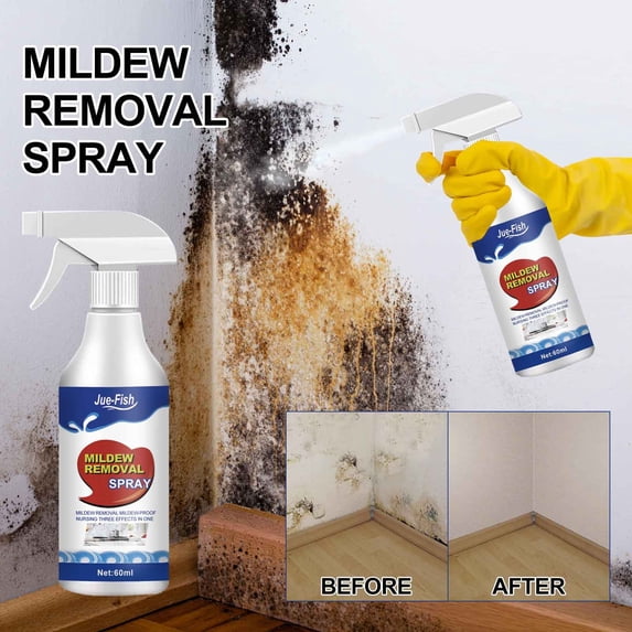 Mildew Stain Remover - Fast Acting Gel Spray Formula Stays On Stains Longer To Reduce Scrubbing