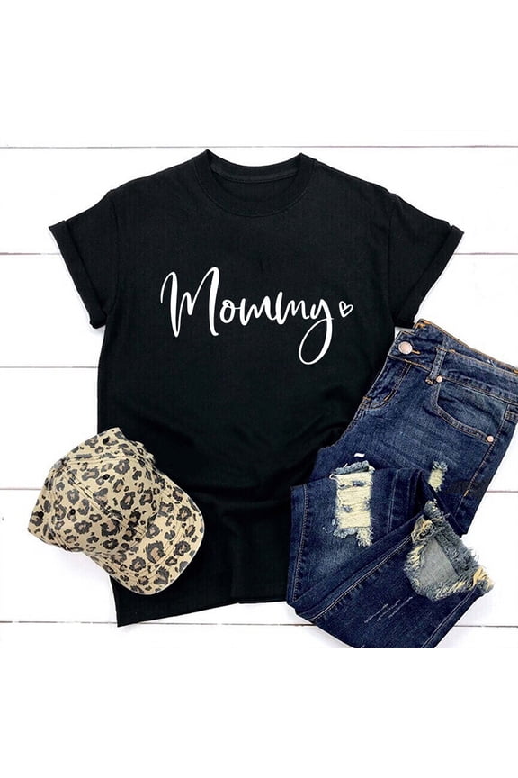 Mommy Mom Tops Women Mama Tops Funny Mother's Day Letter Print Graphic Shirts