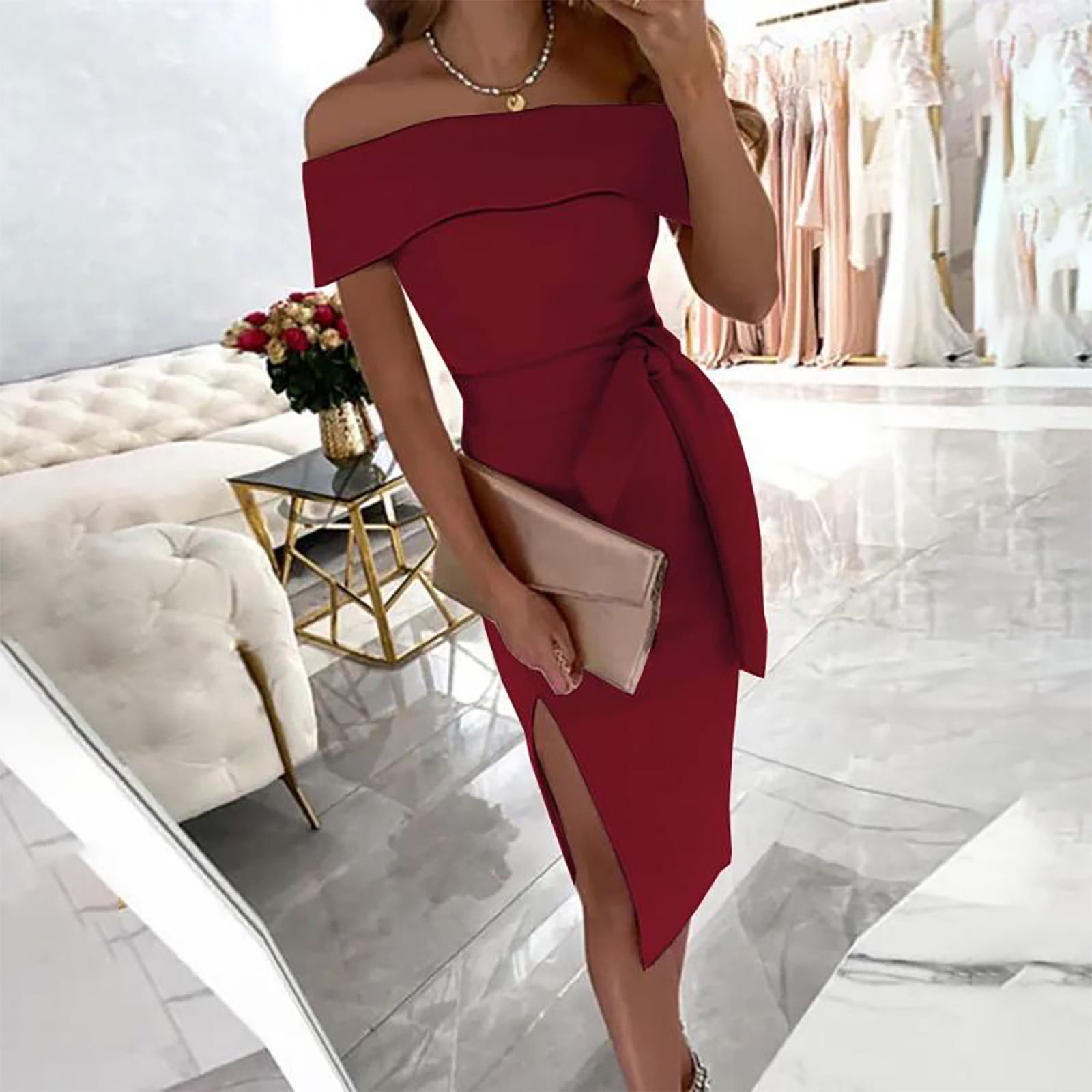 One shoulder holiday dresses hotsell