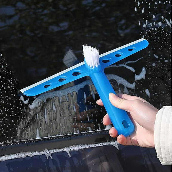 EQWLJWE Multi-Purpose Silicon Squeegee for Window, Glass, Shower Door, Car Windshield, Heavy Duty Window Scrubber, Includes Suction Hook