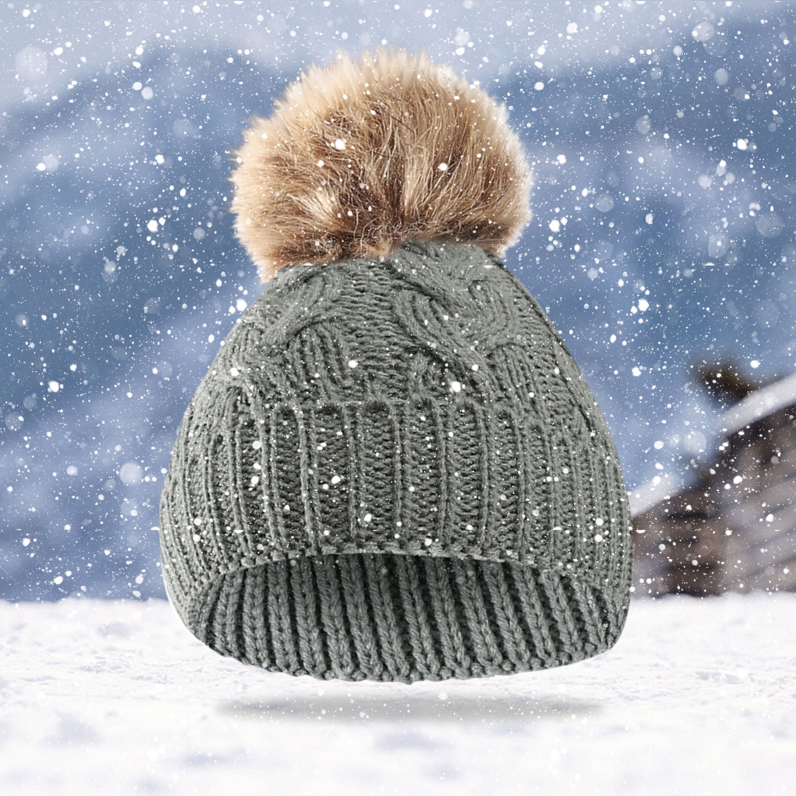 EchfiProm 2023 Gifts For Women NEW 1-11 Years Old For Girls Boys Kids  Winter Beanie Hat Warm Knit Thick Ski Cap With Fluff Ball Bohemian Top 