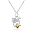 thumbnail image 1 of EQWLJWE Necklaces for Women, S925 Sterling Silver Heart Flower Bee Necklace Jewelry, Infinite Love Necklaces for Women,Two-tone Animal Pendant NecklaceNecklace Pendant Gifts for Mom Wife Girlfriend, 1 of 8