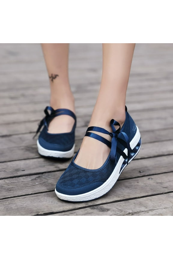 New Lace-Up Fashion Women's Shoes Large Size Platform Casual Sneakers Women's Flat Shoes Holiday Clearance
