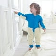 thumbnail image 1 of EQWLJWE Newborn Infant Baby Girls Boys Long Sleeve Solid Mop Onesie Romper Jumpsuit Girls' Harness Holiday Clearance, 1 of 4