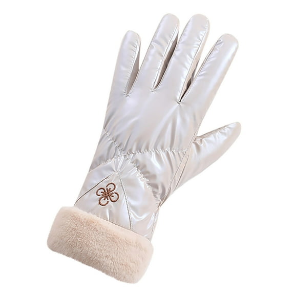 EQWLJWE Pearlescent Womens Windproof Wrist Warm Gloves Winter Mittens Ski Plus Velvet Thickening Touch-screen Glove Gloves Holiday Clearance
