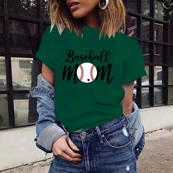 EQWLJWE Personalized Baseball Mom Shirt - Custom Baseball Mom Shirt with Name and Number, for Mothers Day