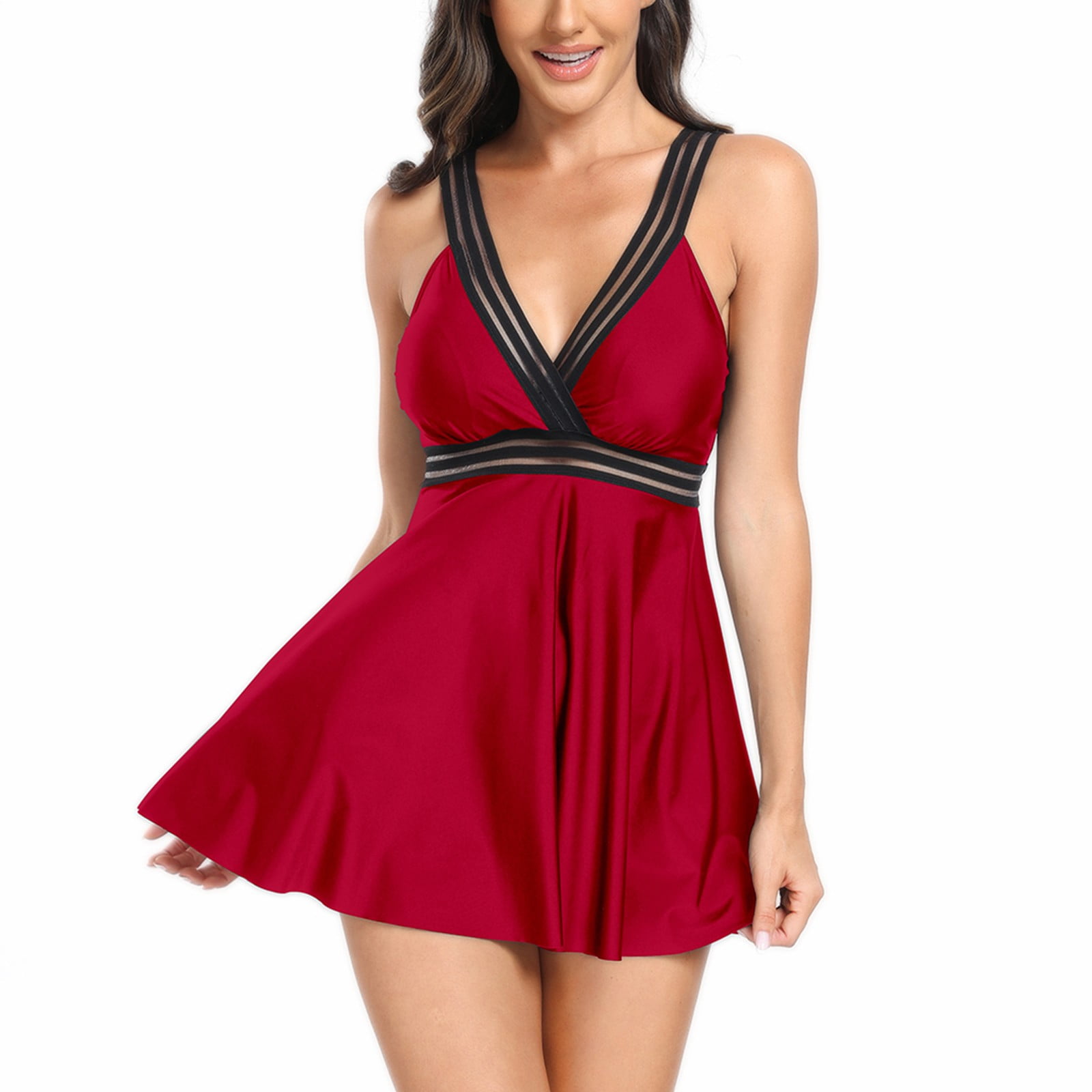 EQWLJWE Plus Size Swimsuits for Curvy Women Swim Dress 2024 New Slim