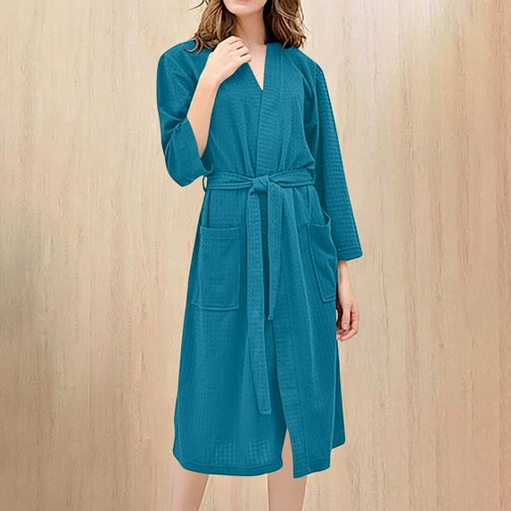 EQWLJWE Plush Robes For Women, Soft Warm Fleece Bathrobe for Women, Long Comfy Women's Robe