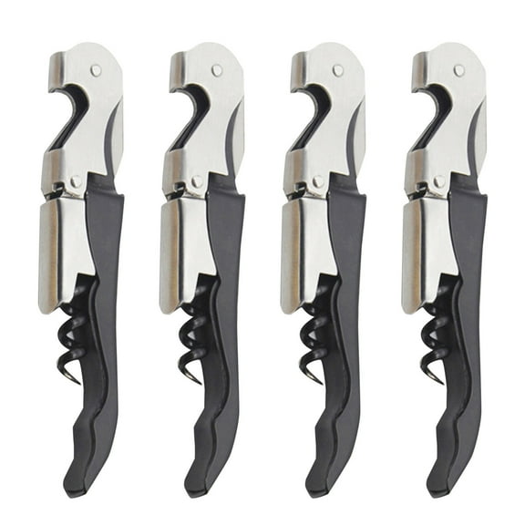 EQWLJWE Professional Waiter Corkscrew Wine Openers Set (4 PCS),Upgraded With Heavy Duty Stainless Steel Hinges Wine Key for Restaurant Waiters, Sommelier, Bartenders