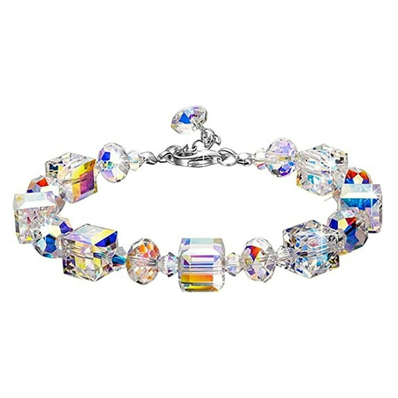 SDJMa "A Little Romance" Sterling Silver Bracelets for Women Northern Lights Crystals Bracelet, Romance Auroras Borealiss Crystal Bracelet Jewelry Birthday Gift For Women Friends Lovers Mom Wife