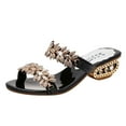 thumbnail image 1 of EQWLJWE Sandals Women 2022 Indoor And Outdoor Spring Summer Fashion Rhinestones Sequins Chunky Low Heel Sandals, 1 of 9