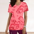 thumbnail image 1 of EQWLJWE Scrub_Tops Women Working Uniforms T-Shirt Print Short Sleeve V-Neck Tops with Pockets, 1 of 5