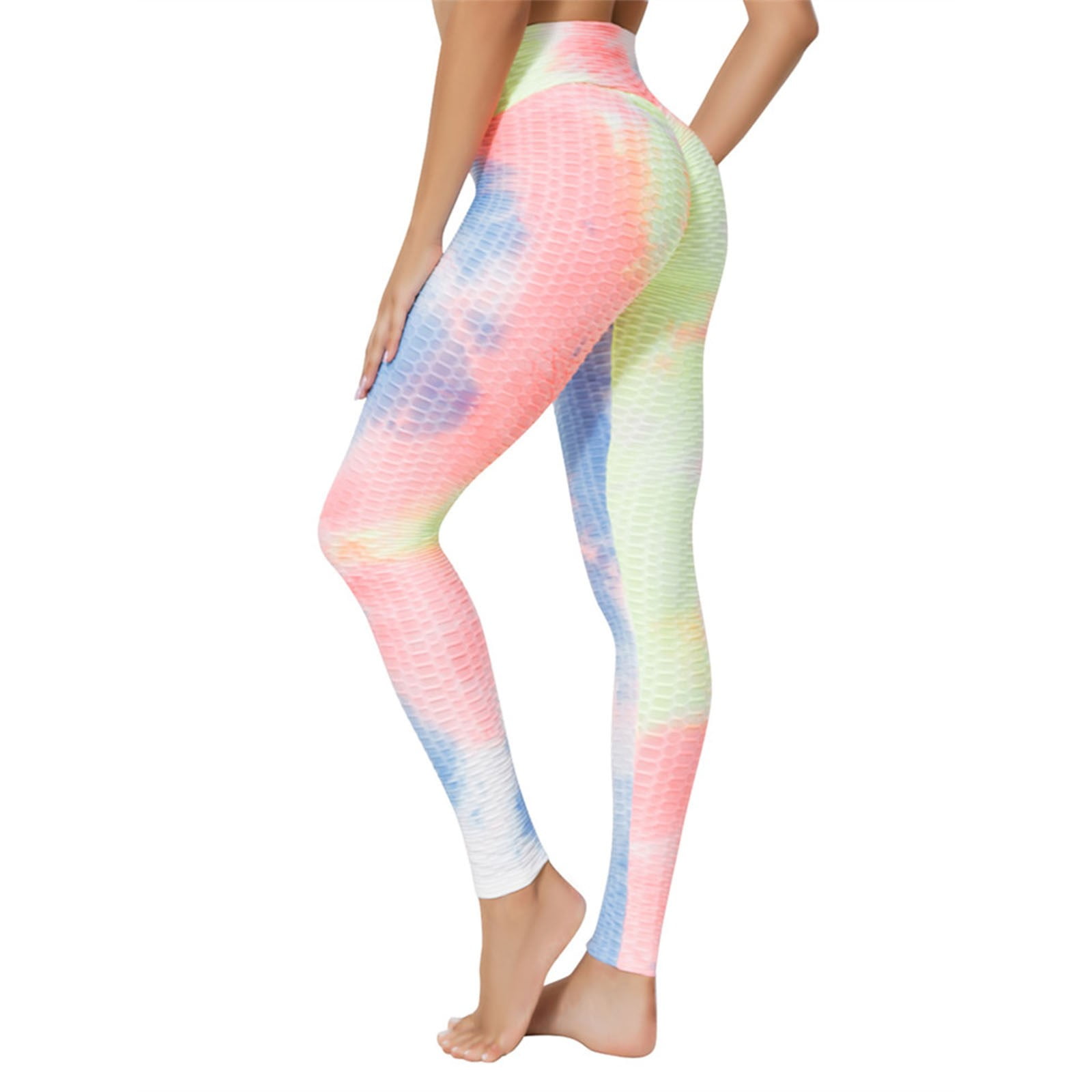 EQWLJWE Scrunch Butt Lift Leggings for Women Workout Tie Dye Yoga Pants  Ruched Booty High Waist Seamless Leggings Compression Tights 