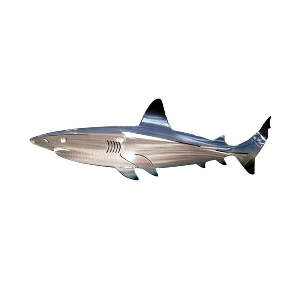 SDJMa Shark Metal Wall Art Decor,Shark Metal Art Wall Hanging Ornament Art Wall Decoration Ocean World Color Shark Metal Wall Sculptures for Patio Office Living Room Bedroom Home Hall Decoration