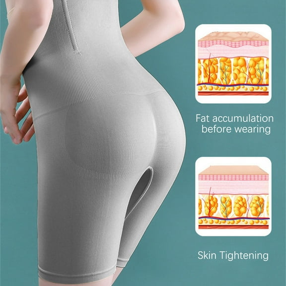 EQWLJWE Shorts for Ladies Body Shaper Abdominal Lifter Hip Shaper High Waist Stretch Slimming Body Shapewear Shaping Pants for Postpartum Gray