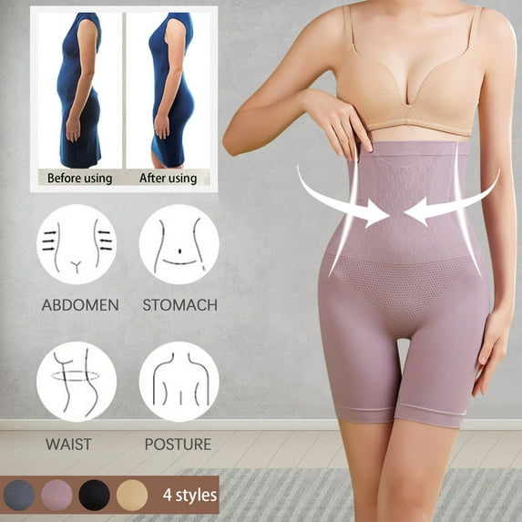 EQWLJWE Shorts for Women Casual Solid Color High Waist Seamless Butt lifting Panties Waist Trainer Thigh Slimmer Underwear for Shaping Gray(M-2Xl)