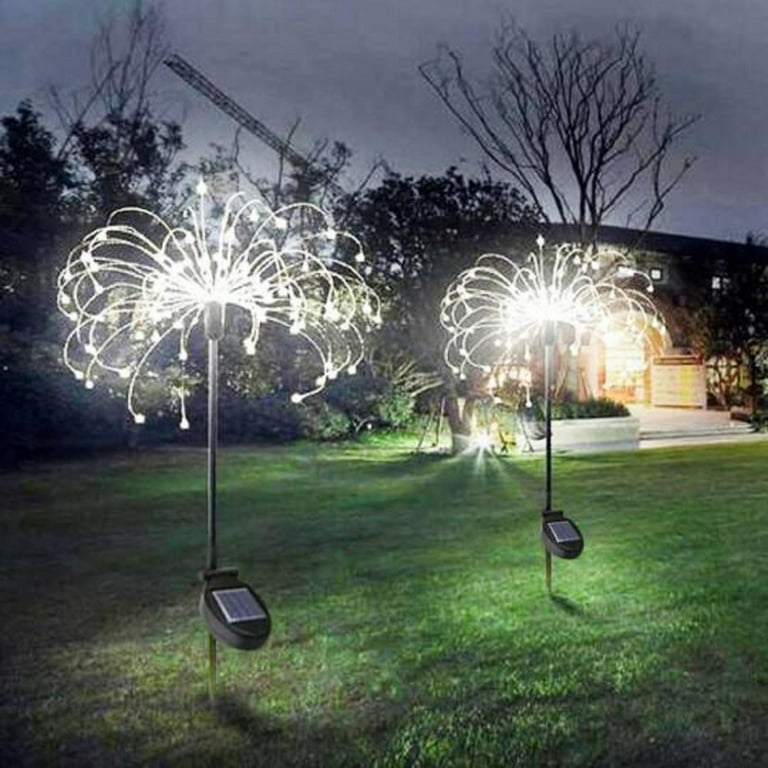 EQWLJWE Solar Outdoor Garden Lights 90LED Solar Firework Lights 8 Modes Waterproof with Remote Control Multicolor Starburst Fairy Lights for Pathway Backyard Patio Christmas Lawn Wedding Decor Walmart...