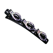 EQWLJWE Sparkling Crystal Stone Braided Hair Clips, Oval Chopped Hairpin Duckbill Clip, Braided Hair Clip with Rhinestones for Women/Girls