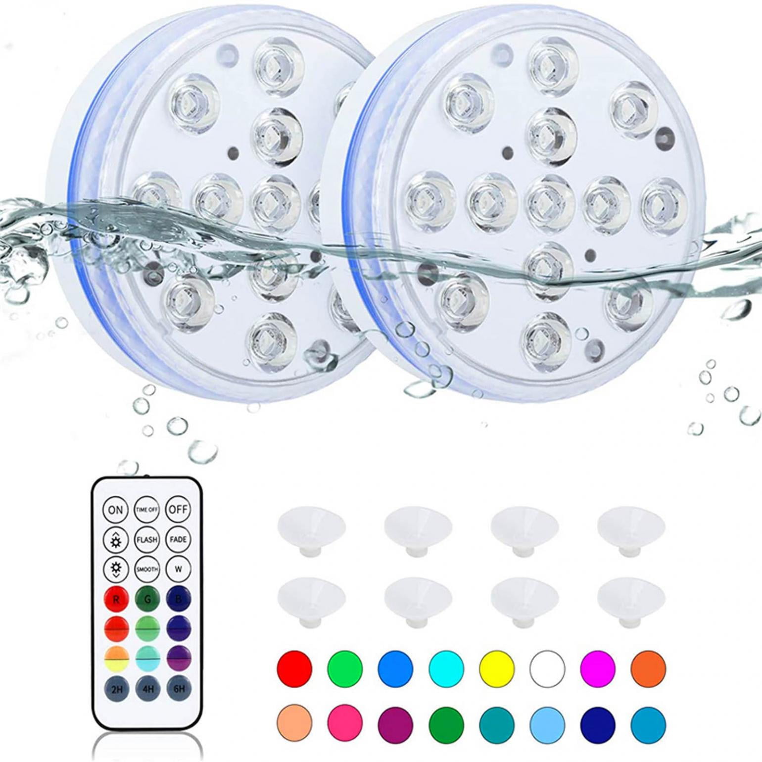 SDJMa Submersible Led Lights with Remote - 2.76"Waterproof Underwater ...