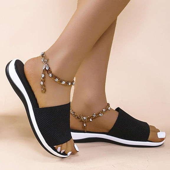 EQWLJWE Summer Ladies Lightweight Slippers Sandals Casual Breathable Women's Shoes Women's Slippers Holiday Clearance