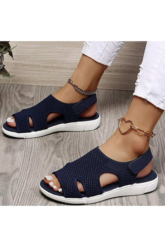 Summer Washable Slingback Orthopedic Slide Sport Sandals,Women's Orthopedic Slide Sport Sandals,Women's Comfy Sports Knit Sandals