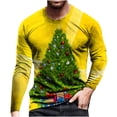 thumbnail image 1 of EQWLJWE T-Shirts for Men Men Casual Christmas Bow-knot 3D Digital Printing Pullover Round Neck Long Sleeve Blouse T-shirt, 1 of 1