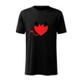 thumbnail image 1 of EQWLJWE T-Shirts for Men Men Valentine's Day Short Sleeve Devil Horn Love Printing Round Neck Pullover T Shirt Blouse, 1 of 2