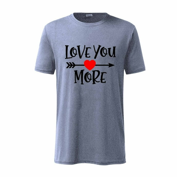 EQWLJWE T-Shirts for Men Men Valentine's Day Short Sleeve Love Printing Round Neck Pullover T Shirt Blouse