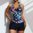 thumbnail image 1 of EQWLJWE Tankini Swimsuits for Women Two Piece Bathing Suits Floral Print Tank Top with Boyshorts Tummy Control Swimming Suits, 1 of 4