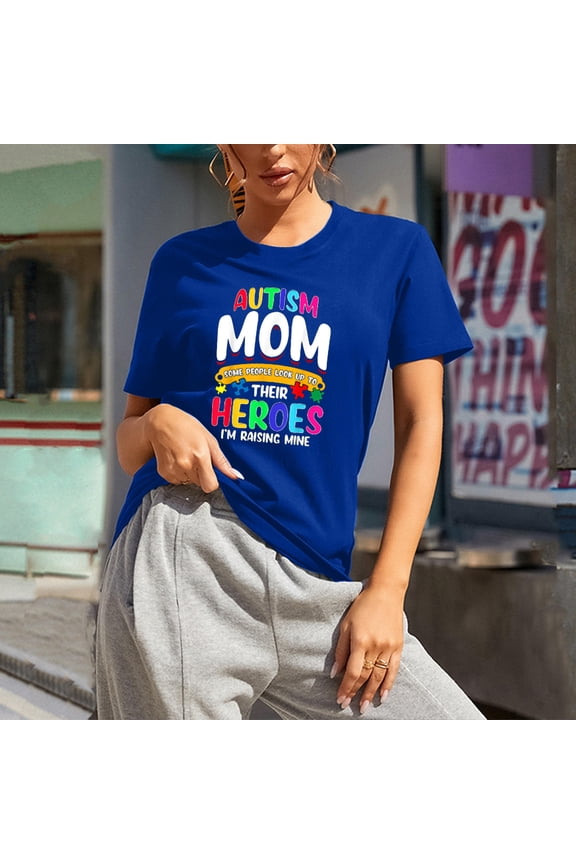Their Mom Autism Awareness Autistic Heart Son Daughter T-Shirt