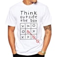 thumbnail image 1 of EQWLJWE Think Outside The Box Print Shirts for Men Round Neck Tops Creative Motivational Quote T-Shirt, 1 of 4