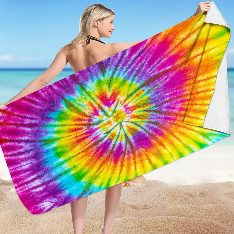 EQWLJWE Tie Dye Hand Towels Rainbow Spiral Towel Large Beach Towels Colorful Soft Guest Face Towel Bathroom Decorations 30 x 60 Walmart