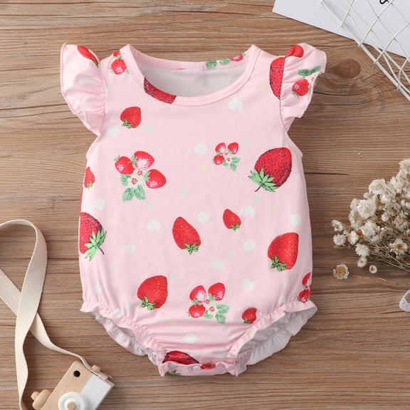 EQWLJWE Toddler Infant Baby Girls Sleeveless Floral Printed Bodysuit Romper Clothes Girls' Harness Holiday Clearance