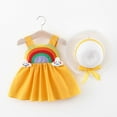 thumbnail image 1 of EQWLJWE Toddler Kids Baby Girl Summer Pure Color Rainbow Cloud Suspender Skirt With Hat Girls' Hats Holiday Clearance, 1 of 3