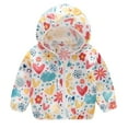 thumbnail image 1 of EQWLJWE Toddler Kids Summer Sunscreen Jackets Printing Hooded Outerwear Zipper Coats Girls' Outerwear Holiday Clearance, 1 of 1