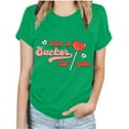 thumbnail image 1 of EQWLJWE Valentine Love Heart Tshirt Women Cute Graphic Valentine's Day Tee Lover Gifts Short Sleeve Crewneck Lightweight Shirt Gift for Your Mom Green(S-3XL), 1 of 5