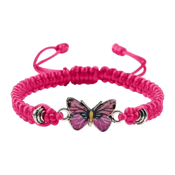 SDJMa Valentine's Day Butterfly Bracelet, for Teen Girls Adjustable String Butterfly Bracelets for Women Cute Butterfly Charm Bracelets