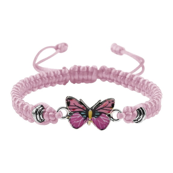 SDJMa Valentine's Day Butterfly Bracelet, for Teen Girls Adjustable String Butterfly Bracelets for Women Cute Butterfly Charm Bracelets
