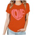 thumbnail image 1 of EQWLJWE Valentine's Day Shirts for Women Trendy Love Heart Graphic Tees Tops Cute Valentines Gift Shirt Short Sleeve Tshirts for Everyday Wear Orange(S-3XL), 1 of 3