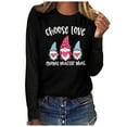 thumbnail image 1 of EQWLJWE Valentine's Day Sweatshirt for Women, Gnome Graphic Plaid Shirts Long Sleeve Crewneck Holiday Pullover Tops, 1 of 4